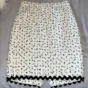 Professional White and Black Pencil Skirt